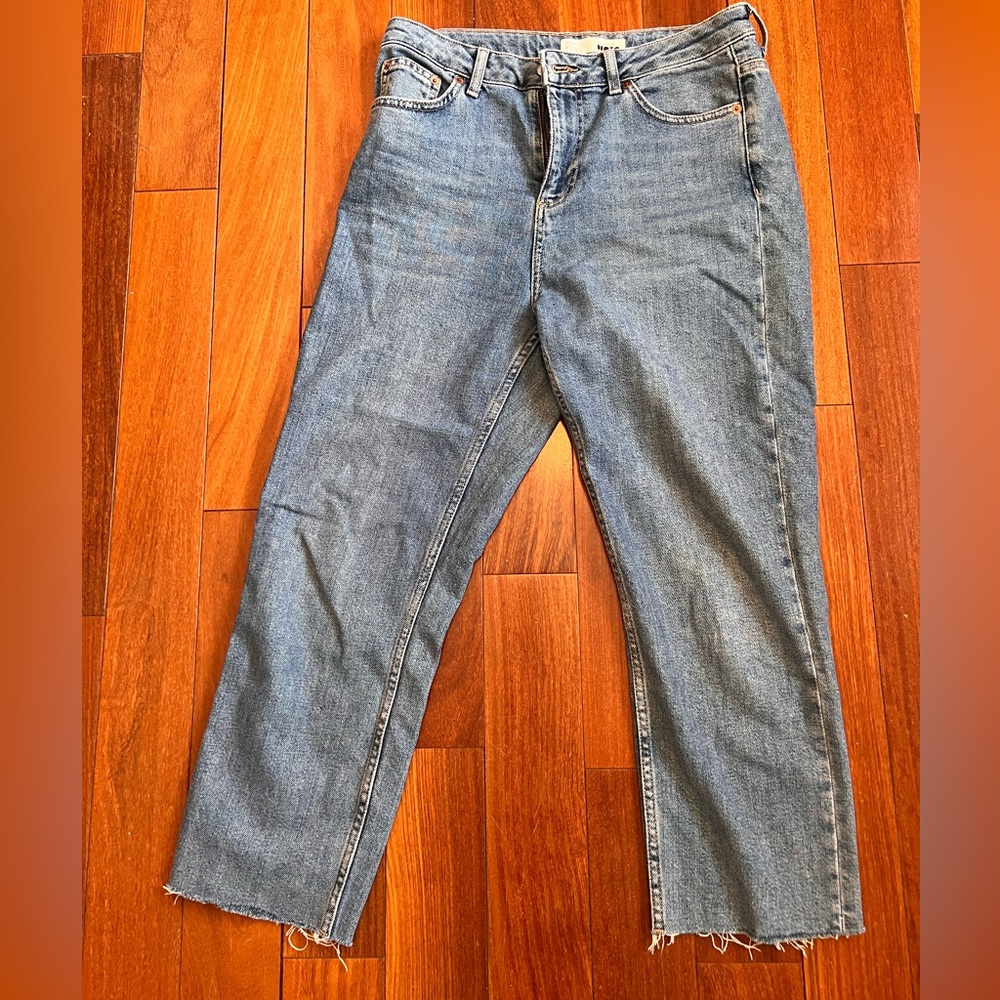TopShop Moto Petite Mom High Rise Ankle Crop Jeans